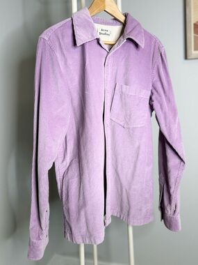 Acne Studios corduroy workwear shirt lavender cotton